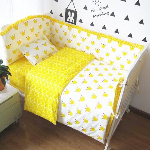 6/9pcs Crown Baby Cirb Bedding Set baby decoration room crib bumper Baby Bed Set Bumper Cotton Cartoon 120*60/120*70cm