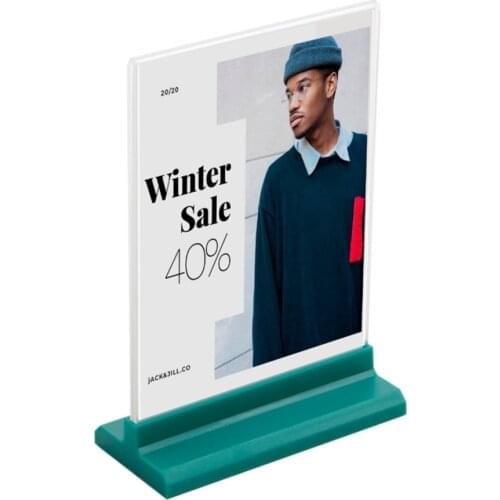 A4 Sign Holder with Clear Acrylic Board Display Table Card Holder