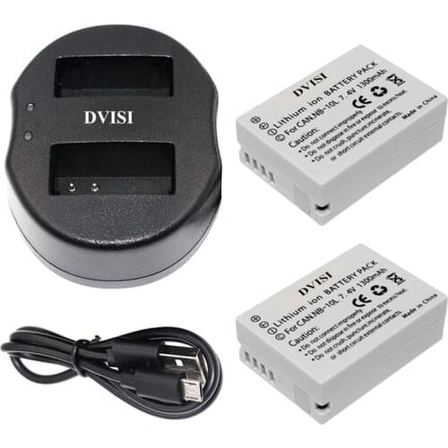 2pcs NB-10L NB 10L NB10L Rechargeable Battery with USB Dual Charger for Canon G1X G15 G16 SX40HS SX50HS SX60HS SX40 SX50 SX60 HS