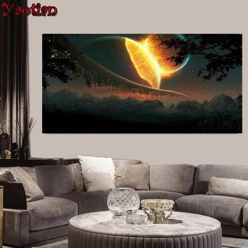 Diy 3D Diamond embroidery Universe planet landscape Cross-Stitch Kits Mosaic crystal painting diamant painting accessoires