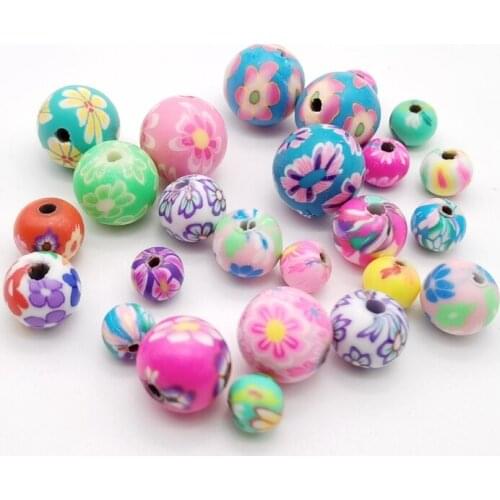 Free Shipping Polymer Clay Ceramic Spacer Loose Beads 6 8 10 12MM Pick Size For Jewelry Making