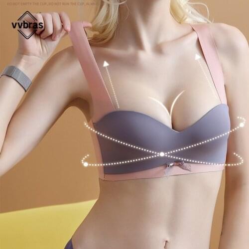 Vvbras Sexy Women Bras Solid Seamless Underwear Adjustable Push Up Wire Free Bralette Soft Fashion Female Breathable Lingerie