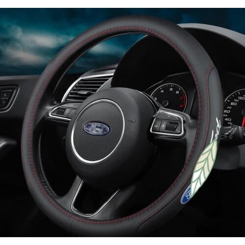 Car Steering Wheel Cover Anti-Slip for Ford Ranger Fiesta Focus Everest Mondeo Escape Kuga EcoSport Logo Logo 38cm Accessories