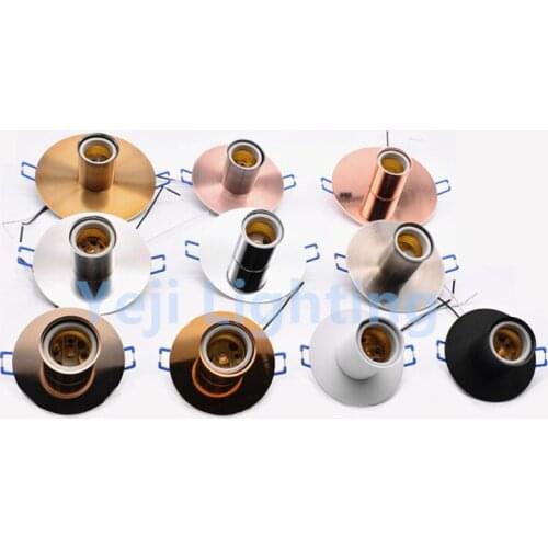 E27 socket ceramic lamp holder with metal cap spring bracket E27 cassette lamp base Surface mounted embedded spring lamp holder