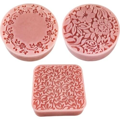 Flower Vine Handmade Soap Silicone Mold Plant Carved Moon Cake Mousse Cake Decoration Fondant Mold Plaster Aromatherapy Mold