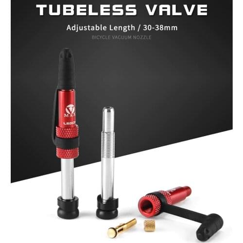 2-Stage Bicycle Valves Aluminum Alloy No Tubes Valve For MTB Road Bikes Presta Valve Core Stem Cap Bicycle Tubeless Tire Valve