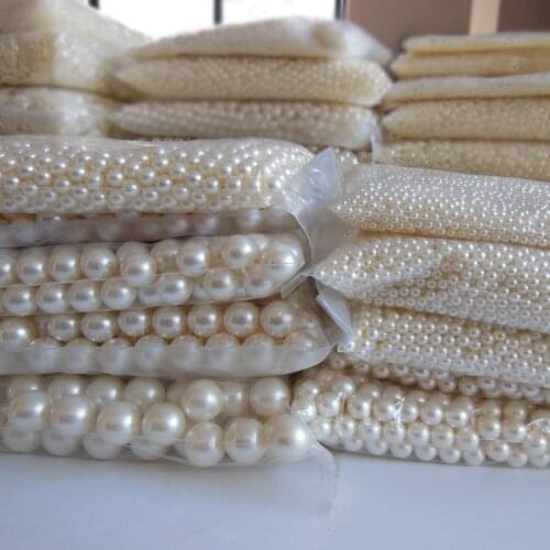 Ivory tint ABS without holes pearl 500g DIY originality handwork material wholesale mobile phone hairdressing essential 4mm-20mm