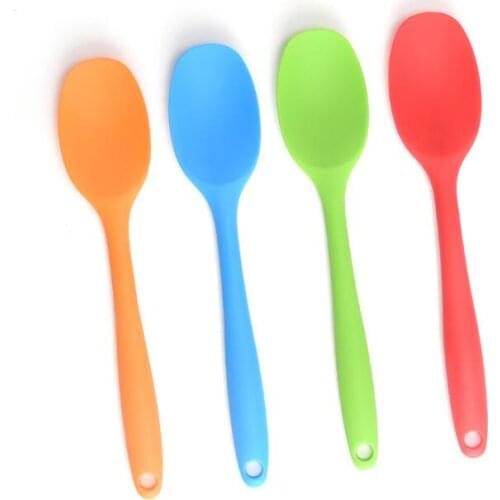 Flexible Heat Resistant Integrate Handle Silicone Spoon Multifunction Scoop Scraper Spatula Ice Cream Cake For Shovel LX1404