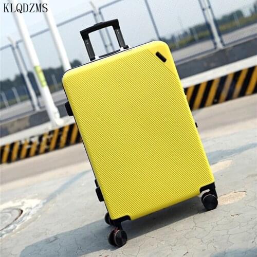 KLQDZMS 20/24inch fashion ABS+PC rolling luggage spinner women trolley bag men business travel suitcase with wheels