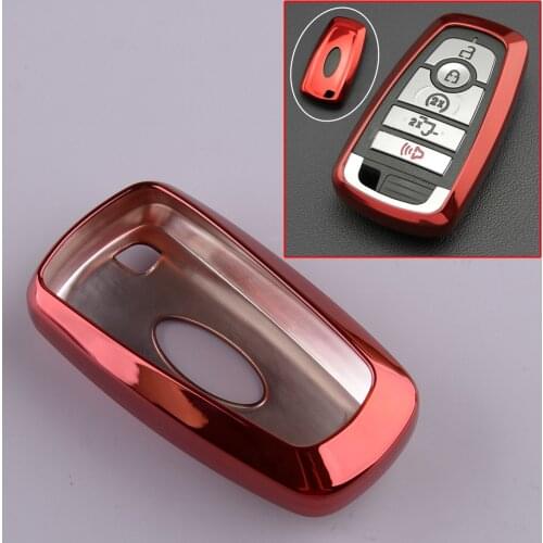 Red Smart Key Fob Case Cover TPU Fit For Ford Focus MK4 Explorer Ranger Mondeo Escape Fusion Mustang Edge Ecosport F-150 2020