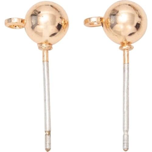 10pcs /bag 4/5mm stainless steel copper needle Ear Studs silver Plated Stud Earrings Back Plug Ear Pins Ball Needles DIY Jewelry