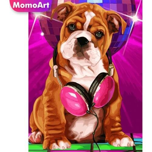 MomoArt Diamond Mosaic Dog Cross Stitch Kit Diamond Painting Animal New Arrival Sale Embroidery Full Drill Square Handmade Gift