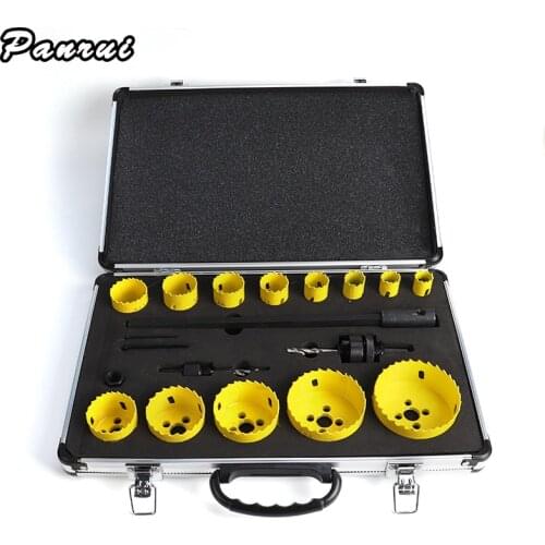 Free Shipping 19PC Bi-Metal Wood Hole Saw Kit 19-76mm M42 Double Metal Woodworking Hole Opener For Wood,PVC Board,Gypsum Board