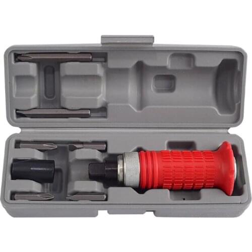 7PCS/Set Impact Batch Screwdriver Set with Anti-skid Handle Slotted and Phillips Screwdriver Bits Drive Hand Impact Driver Set