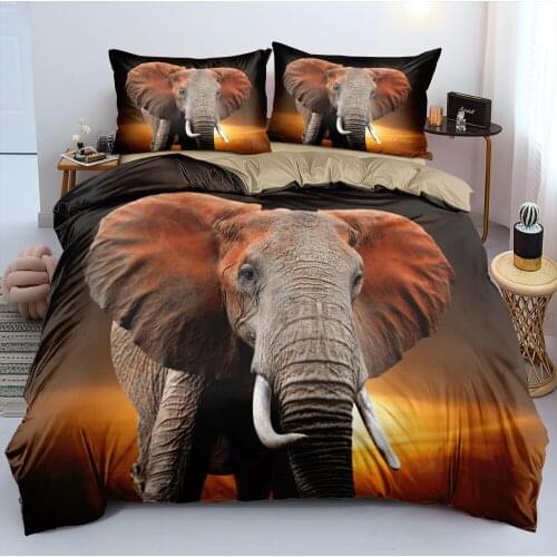 3D Custom Elephant Beddings Comforter Covers Sets Quilt Cover Pillow Shames Set Full King Queen Double Size Camel Home Textile