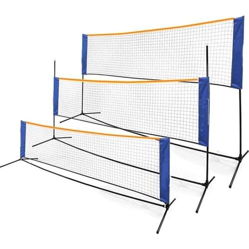 Portable Adjustable Height Badminton Net Rack Set Foldable Stainless Tennis Volleyball Net For Professional Outdoor Beach Sports