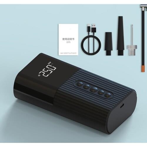 Portable Tire Inflator Air Compressor, Electric Auto Pump for Car Motorcycle Bike with Digital Pressure Gauge, Nozzles