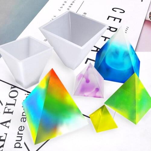 Diy crystal epoxy cube pyramid silicone mold gypsum aromatherapy handmade jewelry dried flower resin decorative accessories