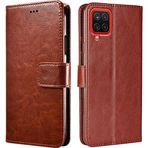 Luxury Vintage Business PU Leather Flip Cover For Samsung Galaxy A12 Case Fundas Wallet Men Coque For Samsung A12 SM-A125F Cases