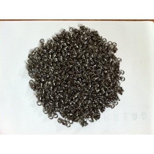 Size 8 Ball Bearing Fishing Swivels With Solid/Welded Rings TEST 270Lbs Black Nickle Color