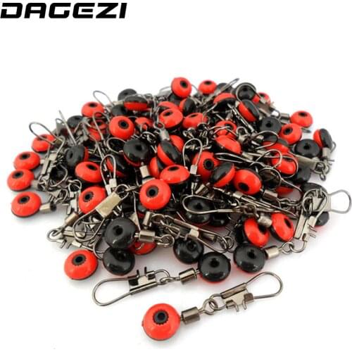 DAGEZI 50Pcs/lot Space Beans Fishing Connector Float Connector Rolling Swivel Fishing accessories Fishing Tackle Tool