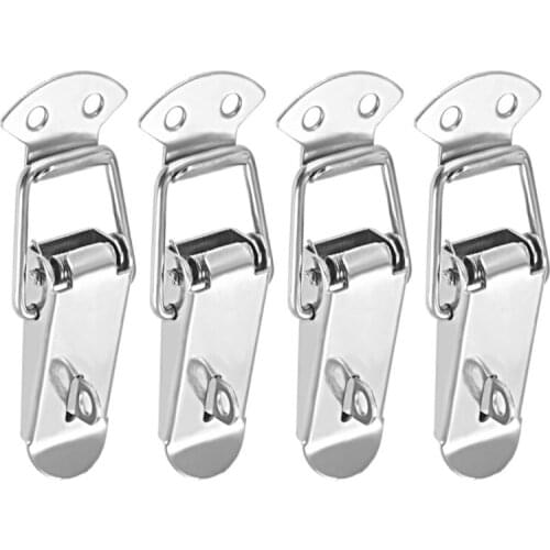 Toggle Latch Stainless Steel Spring Loaded Latches Locks Catch Clamp Clip for Trunk, Case, Box 90 Length - Pack of 4