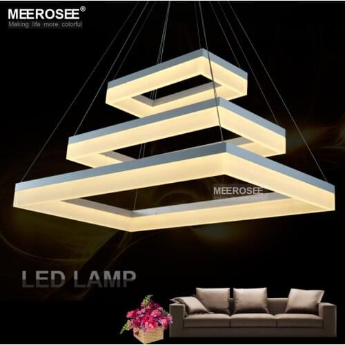 Contemporary LED pendent lamp White Acrylic Rectangle suspension light for Dining Room Modern New Design led Lamp Light Fixture
