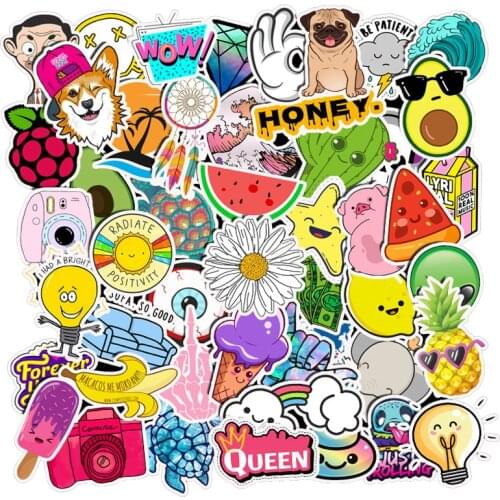 10/50Pcs Pack Simple Girl Cute Cartoon Sticker Decal for Laptop Luggage Guaitar Skateboard Toy Waterproof Stickers Sticker