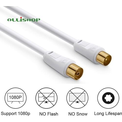 TV 9.5mm Male to Female Coaxial Cable Flylead Aerial Plug to Jack RF RG6 Satellite Antenna Extension Cable