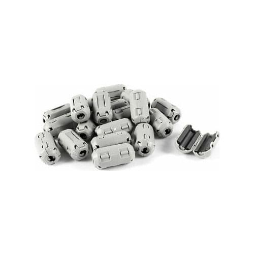 UF35B Clip On EMI RFI Noise Ferrite Core Suppressor Filter 3mm Cable Gray 20pcs
