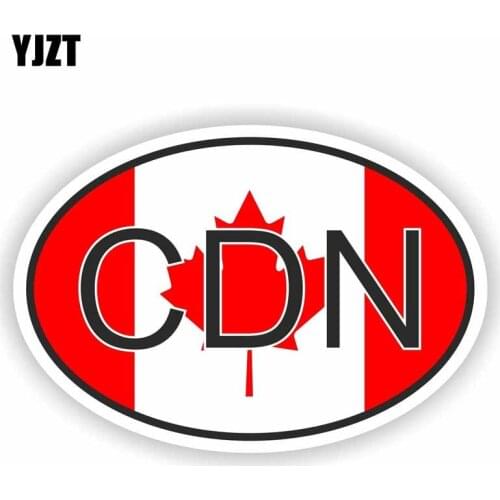 YJZT 12.5CM*8.3CM CANADA Flag CDN Car Sticker Accessories PVC Decal 6-0246