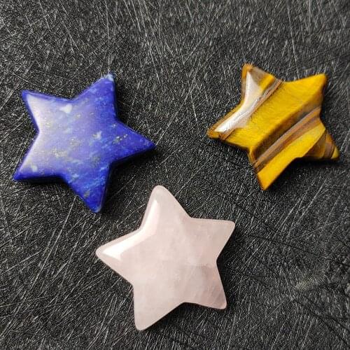 1PC Natural Crystal Gemstone Five-pointed Star Quartz Crystals Polished Stone Energy Healing Stones and Minerals Home Decor Gift