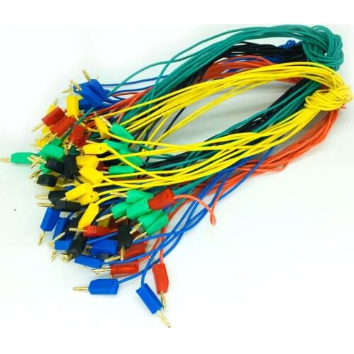 10 pcs 24awg silica gel test cables 30cm 5 color 2mm gold banana plug for test probes instrument meter
