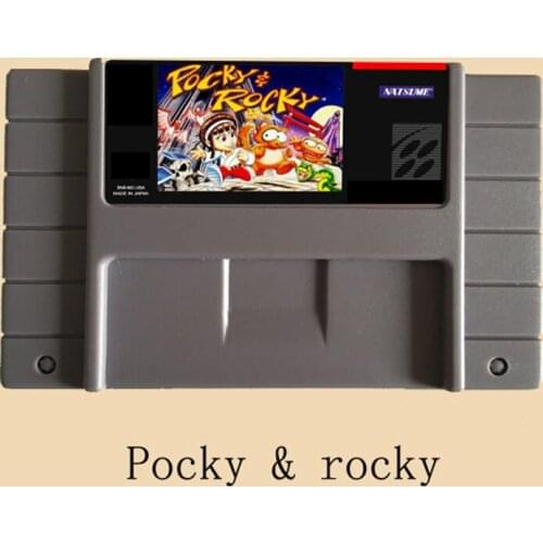 Pocky rocky 16 bit Big Gray Game Card For NTSC Game Player
