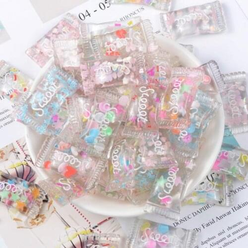 20 Pcs/pack Cute Candy Flatback Planar Resin Cabochon DIY Craft Supplies Phone Decor Material Hair Accessories Party Favors