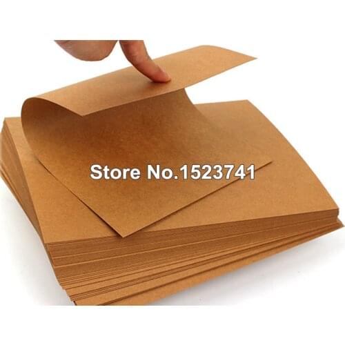 300GSM A3 Brown/Black Raw Wood Pulp Kraft Paper 50pcs DIY Cover Handmade Origami Cardboard Printing Gift Packaging Decor Paper