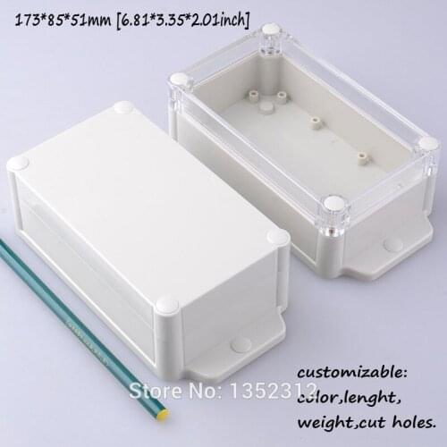 5 pcs/lot 173*85*51mm plasitc wall-mounted electronic case DIY junction box for project housing waterproof distribution case