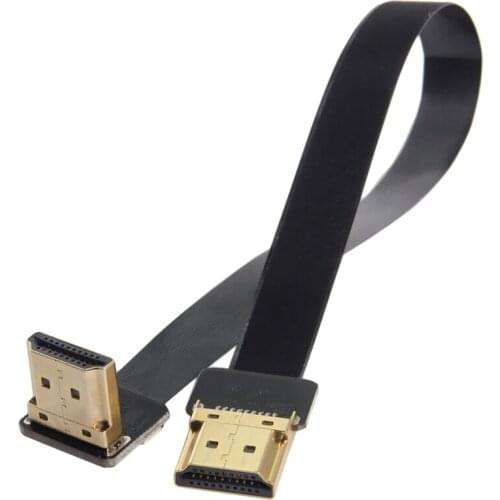 Promotion! Fpv Hdmi Male To Up Angled 90D Hdmi Male Hdtv Fpc Flat Cable For Fpv Hdtv Multicopter Aerial Photograph 20Cm