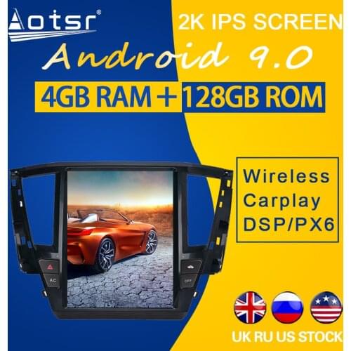 For Mitsubish Pajero Sport Tesla Radio 2020 Car Multimedia Player 128GB ROM PX6 Tesla Stereo Audio GPS Navigation Unit Carplay