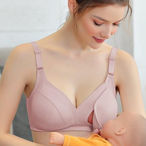Maternity Nursing Bra Pregnant Women Mother Mama Open Breast Bra Cotton Wire Free Sleep Underwear Lactating Nursing Bralette