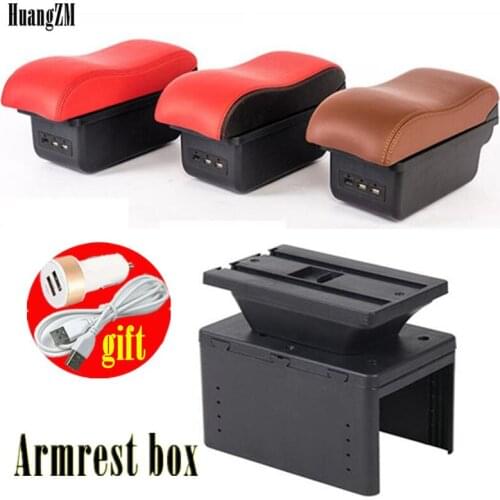 For Fiat Punto Bravo Palio Stilo car armrest storage box center console leather arm rest cup holder central part car styling