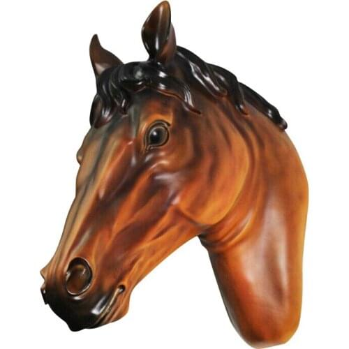 60CM EUROPEAN RETRO HORSE HEAD WALL DECOR RESIN HORSE HOTEL HOME LIVINGROOM OX WALL HANGING WALL MURAL ORNAMENT DECOR R2673
