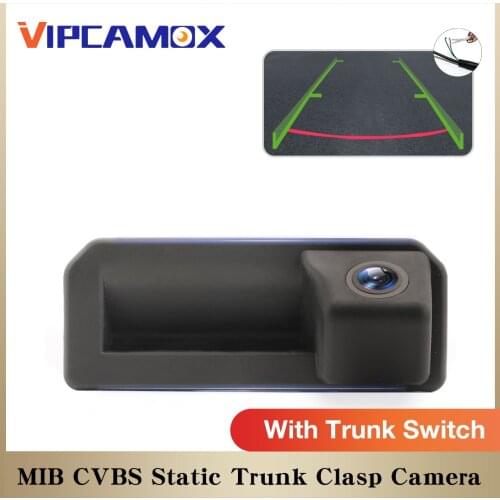 Vehicle Rearview Camera Small Trunk Switch Green Static Trajectory HD Parking Reverse Camera for VW RCD360 RCD330 MIB Radio