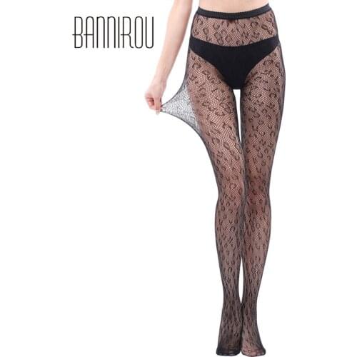 BANNIROU Tights For Woman Sexy Female Stockings Pantyhose Women Sexy Leopard Lace Stockings Sexy Tights Women Pantyhose 1 Pair