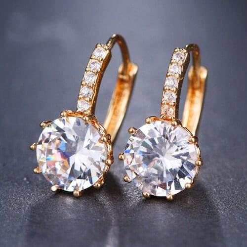 KSRA Shining Colorful Zircon Earrings For Women Personalized Wedding Trend Bridal Jewelry Accessories Minimalism Bridesmaid Gift