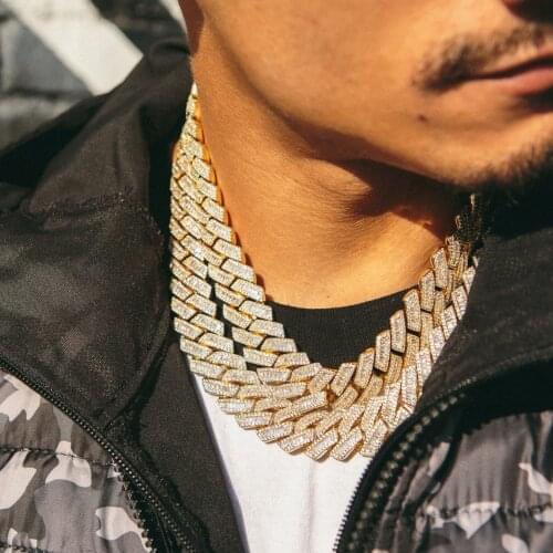 Wholesale hip hop Miami Cuban Chain Iced Out bling Cubic Zirconia square cz paved Heavy charm Necklaces for women men jewelry