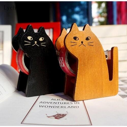 Lychee Life Cats Squirrel Shaped Tape Cutter Washi Tape Storage Organizer Adhesive Tape Holder Tape Dispenser Home Decoration