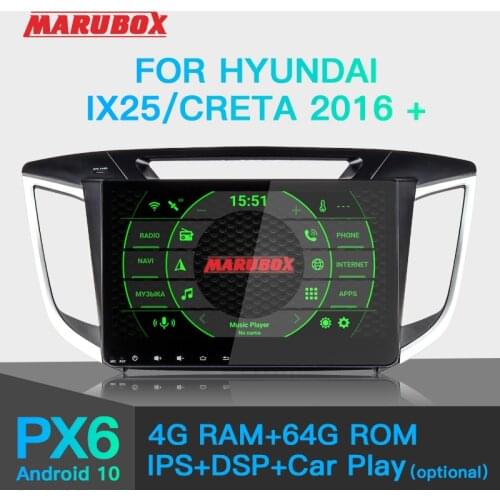 Marubox KD1080 Car Player for Hyundai IX25, Creta 2016+, Car Multimedia Player with DSP, GPS Navigation, Bluetooth, Android 9.0