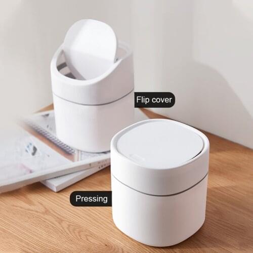 2L Cute Desktop Waste Bin Home Table Sundries Dustbin Car Storage Bucket With Lid Mini Living Room Trash Can Toilet Garbage Bin