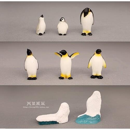 Marine Life Model Glaciers Scene Ornaments Mini Penguin Ice Crystals Iceberg Aquarium Decor Fish Tank Miniature Accessories Toys